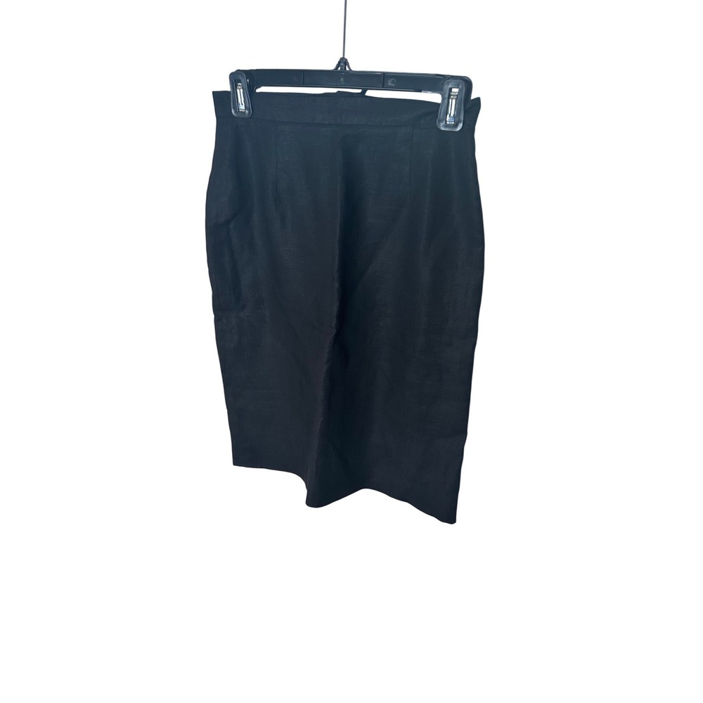 Vintage‎ Ralph Lauren Black Linen Pencil Skirt Size 6
